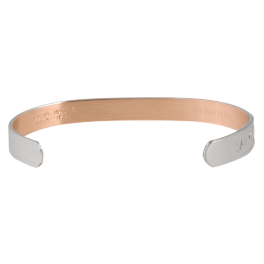 Brushed Silver Original Copper Magnetic Bracelet, back